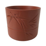 Japanese Tokoname Ware Ceramic Teacup Vtg Pottery Yunomi Brown Bamboo TC539