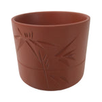 Japanese Tokoname Ware Ceramic Teacup Vtg Pottery Yunomi Brown Bamboo TC540