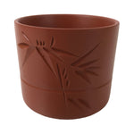 Japanese Tokoname Ware Ceramic Teacup Vtg Pottery Yunomi Brown Bamboo TC544