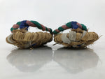 Japanese Traditional Footwear Warazori Rice Straw Sandals Vtg Woven Waraji JK869