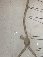 Japanese Traditional Handmade Washi Paper Display Art Vtg Rope Noose Beige FL290