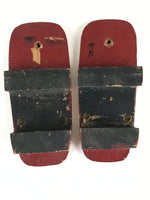 Japanese Traditonal Sandals Geta Wooden Lacquered Clogs Red Pink Flower JK504