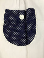 Japanese Vintage-Style Women's Cloth Apron Maekake White Blue Polka Dot MK40