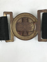 Japanese WWII Firefighter Casual Uniform Belt Vtg Fire Brigade Metal Crest MK20