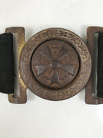 Japanese WWII Firefighter Casual Uniform Belt Vtg Fire Brigade Metal Crest MK20
