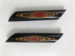 Japanese Wakasa Nuri Lacquered Wooden Chopstick Rest 5 Pcs Vtg Black Red LWB110