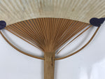 Japanese Washi Paper Fan Uchiwa Bamboo Frame Vtg Morning Glory Furin Summer U190