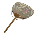 Japanese Washi Paper Fan Uchiwa Bamboo Frame Vtg Morning Glory Furin Summer U190