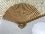 Japanese Washi Paper Folding Fan Sensu Vtg Calligraphy Black Bamboo Frame 4D997