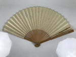 Japanese Washi Paper Folding Fan Sensu Vtg Gold Freckles Calligraphy Black 4D998