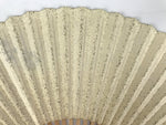 Japanese Washi Paper Folding Fan Sensu Vtg Gold Freckles Calligraphy Black 4D998