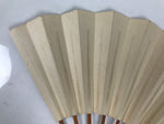 Japanese Washi Paper Folding Fan Vtg Calligraphy Sensu Bamboo Frame Black 4D989