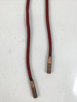 Japanese Western Bolo Loop Tie Vtg Ceramic Shishi Lion Slide Metal Tip Red JK889