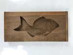 Japanese Wood Carved Kashigata Cake Mold Vtg Sweet Wagashi Tai Madai Fish Kg810