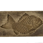 Japanese Wood Carved Kashigata Cake Mold Vtg Sweet Wagashi Tai Madai Fish Kg812