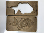 Japanese Wood Carved Kashigata Cake Mold Vtg Sweet Wagashi Tai Madai Fish Kg816