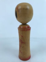 Japanese Wood Kokeshi Doll Figure Vtg Traditional Handmade Toy Red Floral KF688