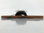 Japanese Wood Noh Mask Okina Old Man Vtg Nohmen Kokushiki-Jo Black Display OM107