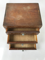 Japanese Wood Tansu Storage Chest Haribako Sewing Box 3 Drawers Brown T400
