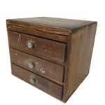 Japanese Wood Tansu Storage Chest Haribako Sewing Box 3 Drawers Brown T400