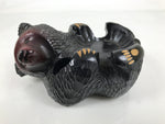 Japanese Wooden Carved Ainu Bear Candle Holder Vtg Incense Hokkaido Brown AB124