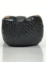 Japanese Wooden Carved Ainu Bear Candle Holder Vtg Incense Hokkaido Brown AB124