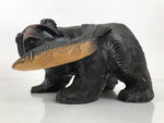 Japanese Wooden Carved Ainu Bear Statue Vtg Sculpture Hokkaido Brown AB120
