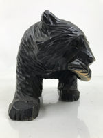 Japanese Wooden Carved Ainu Bear Statue Vtg Sculpture Hokkaido Brown AB122