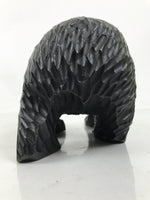 Japanese Wooden Carved Ainu Bear Statue Vtg Sculpture Hokkaido Brown AB122