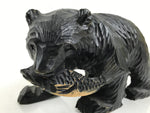 Japanese Wooden Carved Ainu Bear Statue Vtg Sculpture Hokkaido Brown AB122