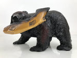Japanese Wooden Carved Ainu Bear Statue Vtg Sculpture Hokkaido Brown AB123