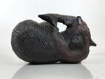 Japanese Wooden Carved Ainu Bear Statue Vtg Sculpture Hokkaido Brown AB123