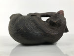 Japanese Wooden Carved Ainu Bear Statue Vtg Sculpture Hokkaido Brown AB131