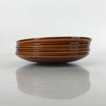 Japanese Wooden Drink Saucer Vtg 5pc Chataku Set Hida Shunkei Coaster Brown L235