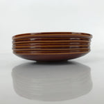 Japanese Wooden Drink Saucer Vtg 5pc Chataku Set Hida Shunkei Coaster Brown L235