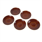Japanese Wooden Drink Saucer Vtg 5pc Chataku Set Hida Shunkei Coaster Brown L235