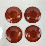 Japanese Wooden Drink Saucer Vtg 5pc Chataku Set Hida Shunkei Coaster Brown L236