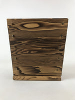 Japanese Wooden Folk Art Flower Vase Vtg Square Kabin Ikebana Arrangement FK80