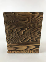 Japanese Wooden Folk Art Flower Vase Vtg Square Kabin Ikebana Arrangement FK80