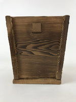 Japanese Wooden Folk Art Flower Vase Vtg Square Kabin Ikebana Arrangement FK80