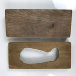 Japanese Wooden Kashigata Cake Mold Vtg Sweet Wagashi Lotus Root Renkon Kg776