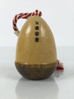 Japanese Wooden Kokeshi Doll Vtg Bamboo Shoot Traffic Safety Amulet Brown KF820