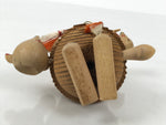 Japanese Wooden Kokeshi Doll Vtg Raccoon Dog Figurine Tea Kettle Tanuki KF816