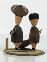 Japanese Wooden Kokeshi Doll Vtg Wobbly Head Kimono Figurine Hakone Travel KF830