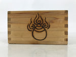 Japanese Wooden Measuring Cup Vtg Masu Decoration Temple Brand Kanji Fukuju X214