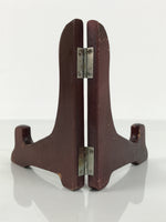 Japanese Wooden Plate Stand Picture Frame Stand Display Vtg Saratate Brown JK938