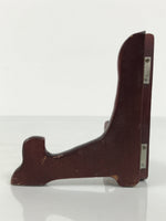 Japanese Wooden Plate Stand Picture Frame Stand Display Vtg Saratate Brown JK938