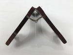 Japanese Wooden Plate Stand Picture Frame Stand Display Vtg Saratate Brown JK938