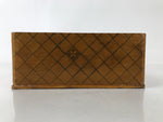 Japanese Wooden Portable Calligraphy Writing Storage Box Shutter Lid Brown T401