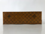 Japanese Wooden Portable Calligraphy Writing Storage Box Shutter Lid Brown T401